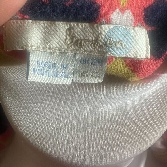 Boden womens dress 8 8r salmon orange navy white yellow - Picture 6 of 7